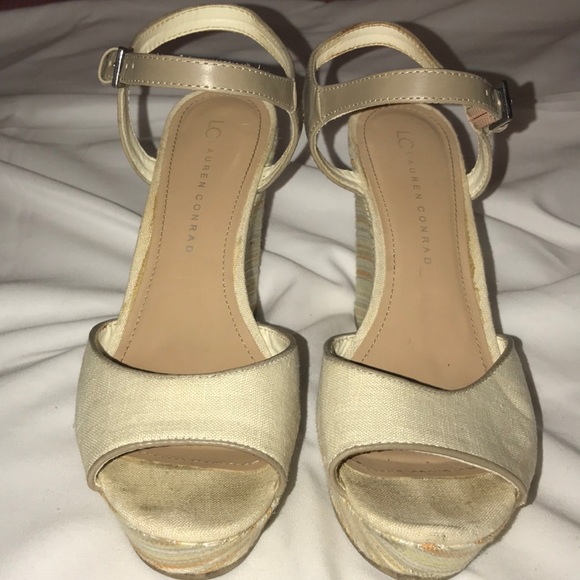 Lauren Conrad Dakota Natural Platform Wedge 8.5 - Picture 3 of 8